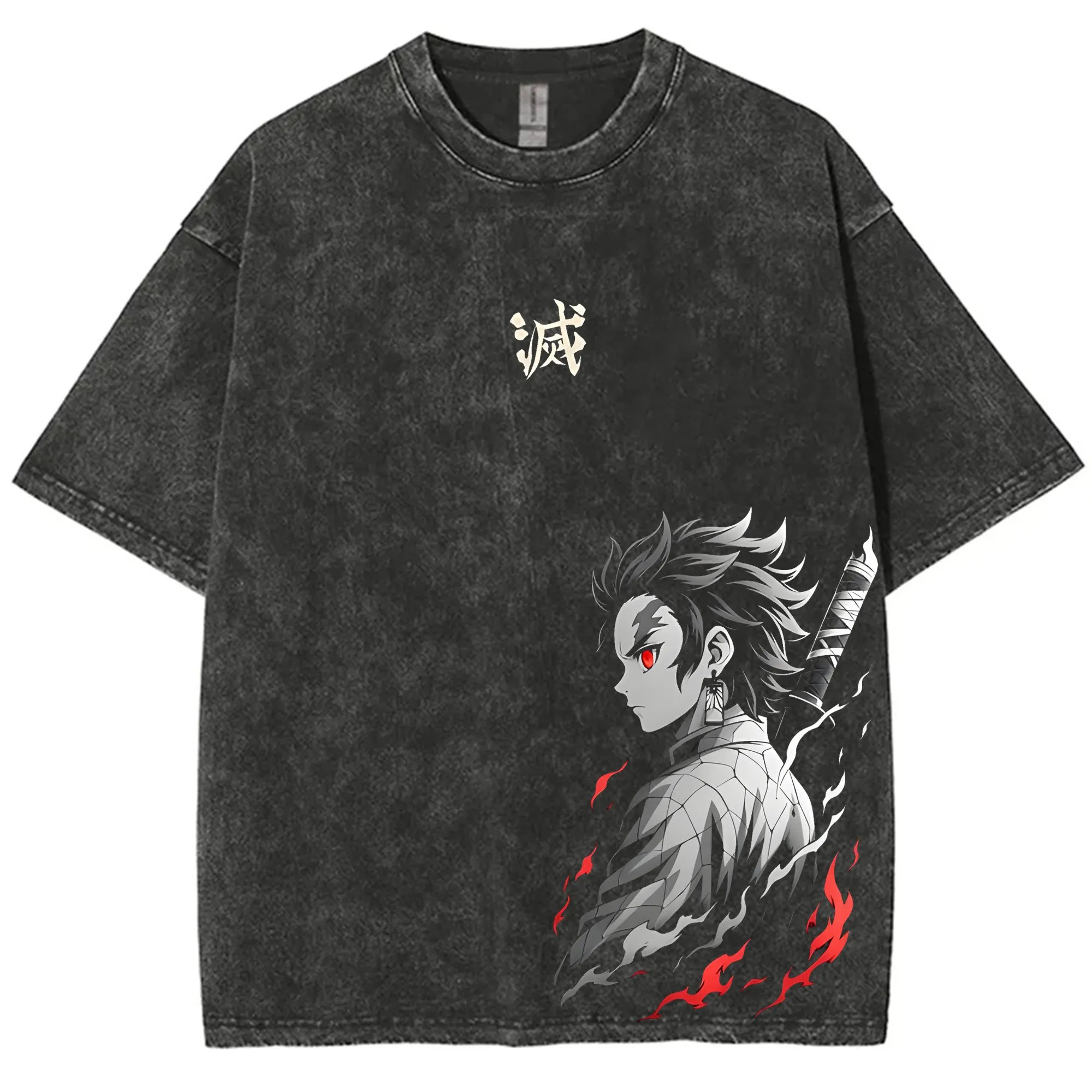 Anime Themed Merchandise - Streetwear Demon Slayer Vintage lavé graphique