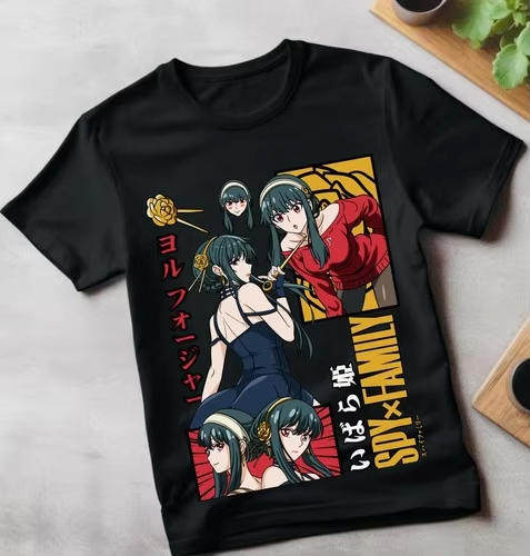 Anime Themed Merchandise - Nouveau T-shirt Noir Unique Spy X