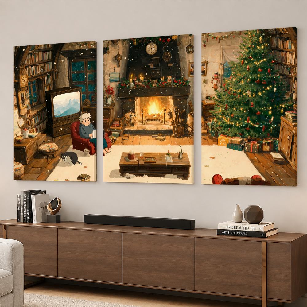Anime Poster Print - Tableau mural encadré sur toile, motif