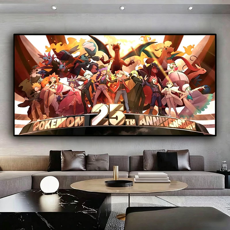 Anime Poster Print - Tableau décoratif Pokémon sur toile, impression