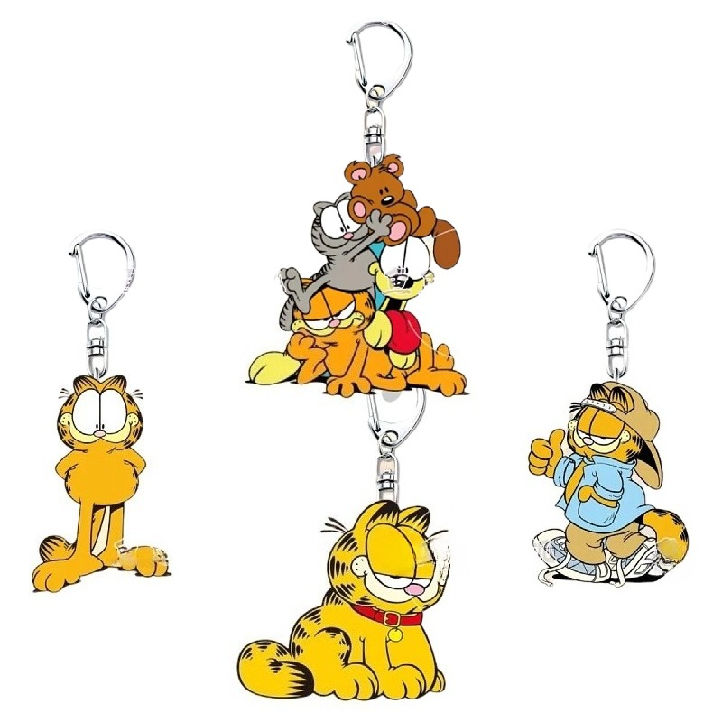 Anime Merchandise Keychains - Porte-clés en acrylique Garfield, dessin animé