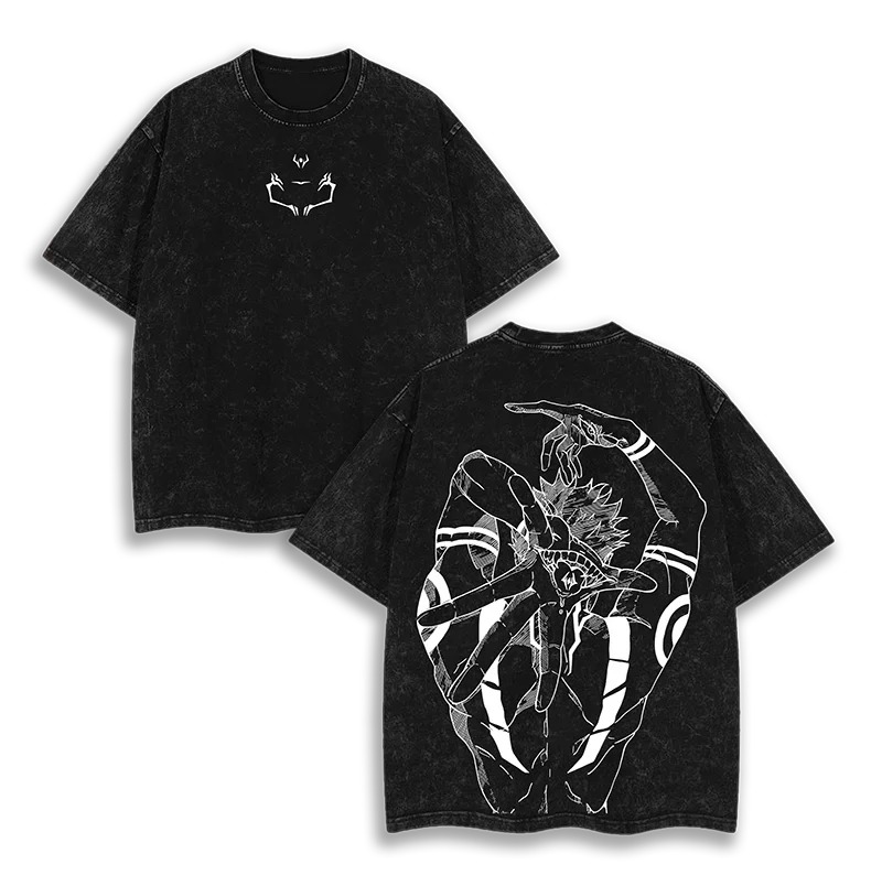 T-shirt délavé imprimé à motif - Anime Themed Merchandise avis et prix